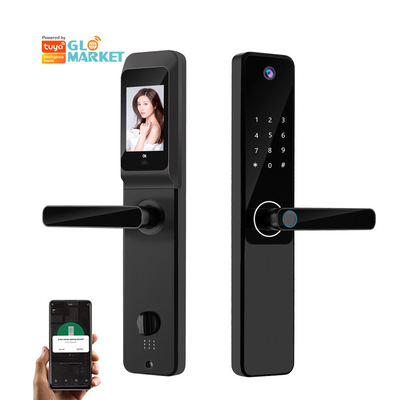 Glomarket Tuya Wifi empreinte digitale mot de passe serrure de porte intelligente télécommande serrure intelligente avec caméra