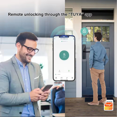 Glomarket Appartement à domicile Tuya Smart WiFi Verrouillage de porte numérique téléphone APP télécommande Sécurité d'empreinte digitale Verrouillage de porte intelligent