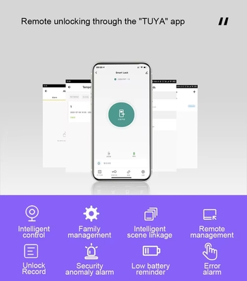 Glomarket Appartement à domicile Tuya Smart WiFi Verrouillage de porte numérique téléphone APP télécommande Sécurité d'empreinte digitale Verrouillage de porte intelligent