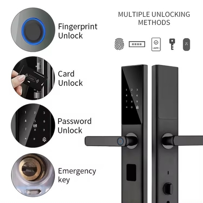 Glomarket Tuya Smart WiFi Code de verrouillage de porte numérique RFID Carte à puce Smartphone App Déverrouilleur d'empreintes digitales biométriques Verrouilleur intelligent