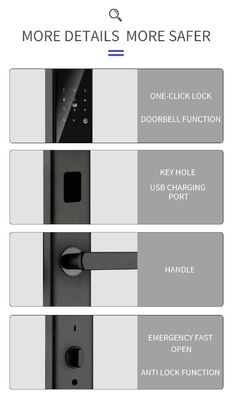 Glomarket Tuya Smart WiFi Code de verrouillage de porte numérique RFID Carte à puce Smartphone App Déverrouilleur d'empreintes digitales biométriques Verrouilleur intelligent
