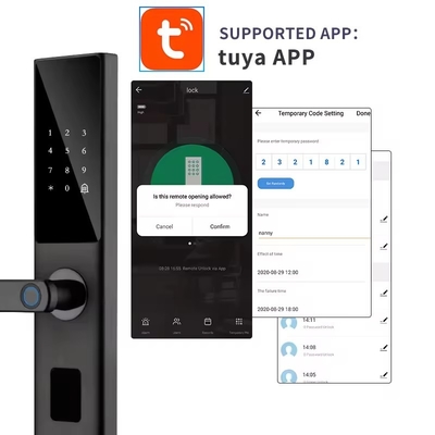 Glomarket Tuya Smart WiFi Code de verrouillage de porte numérique RFID Carte à puce Smartphone App Déverrouilleur d'empreintes digitales biométriques Verrouilleur intelligent