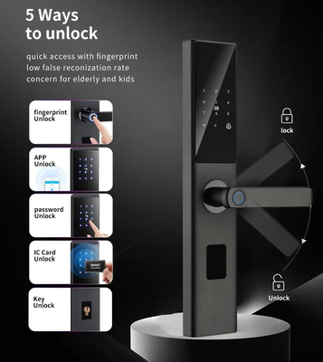 Glomarket Tuya Smart WiFi Code de verrouillage de porte numérique RFID Carte à puce Smartphone App Déverrouilleur d'empreintes digitales biométriques Verrouilleur intelligent