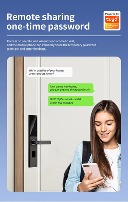 Glomarket Tuya Smart WiFi Code de verrouillage de porte numérique RFID Carte à puce Smartphone App Déverrouilleur d'empreintes digitales biométriques Verrouilleur intelligent