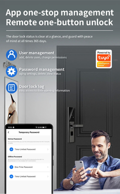 Glomarket Tuya Smart WiFi Code de verrouillage de porte numérique RFID Carte à puce Smartphone App Déverrouilleur d'empreintes digitales biométriques Verrouilleur intelligent