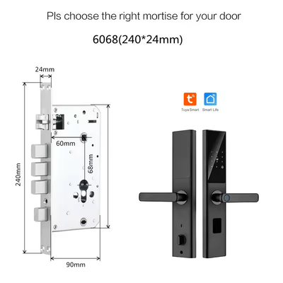 Glomarket Tuya Smart WiFi Code de verrouillage de porte numérique RFID Carte à puce Smartphone App Déverrouilleur d'empreintes digitales biométriques Verrouilleur intelligent