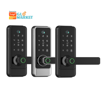 Glomarket Tuya Wifi verrouillage sans clé Serraduras Serrure électrique à poignée Verrouillage de porte avec clavier Verrouillage numérique par empreinte digitale