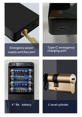 Glomarket Tuya TTlock empreinte digitale mot de passe Appartement Chambre à la maison Cerraduras Inteligentes Sécurité Smart Fermeture de porte en bois