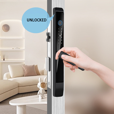 Glomarket Fermeture de porte coulissante en aluminium extérieur poignée numérique verrouillage électronique empreinte digitale Tuya Fermetures intelligentes étanches