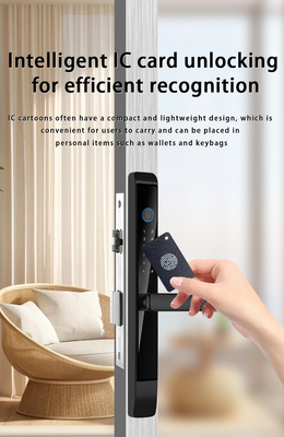Glomarket Fermeture de porte coulissante en aluminium extérieur poignée numérique verrouillage électronique empreinte digitale Tuya Fermetures intelligentes étanches