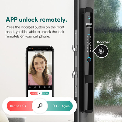 Glomarket Tuya 3d Face Cerradura Intelligente Caméra Wifi électrique automatique Imprimante digitale de doigts Verrouillage de porte intelligente