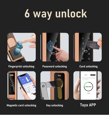 Glomarket Courtyard Villa Porte de verrouilleur haute sécurité étanche intelligent double empreinte digitale mot de passe Smart Lock