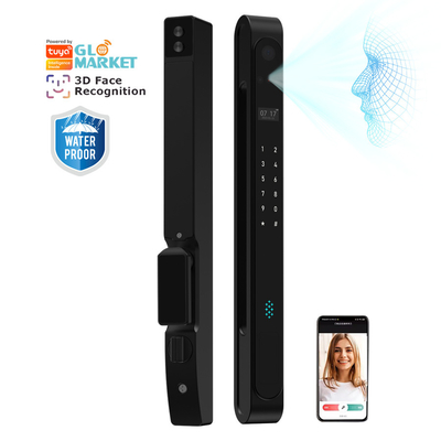 Glomarket Extérieur imperméable à l'eau Ip68 Numérique électronique Tuya Smart verrouille les empreintes digitales Aluminium acier verrouillage de porte en verre coulissant