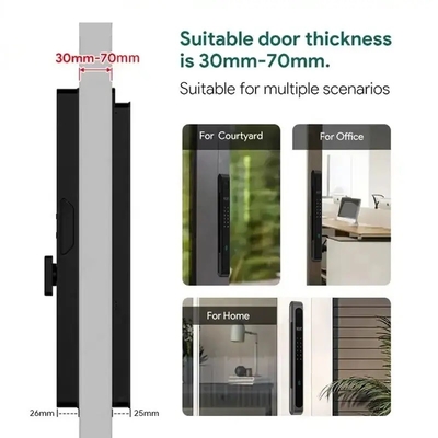 Glomarket Extérieur imperméable à l'eau Ip68 Numérique électronique Tuya Smart verrouille les empreintes digitales Aluminium acier verrouillage de porte en verre coulissant