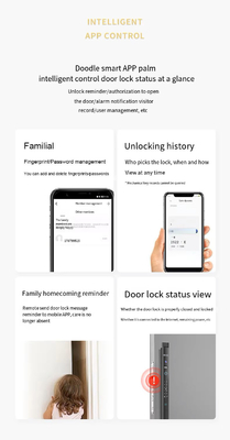 Glomarket reconnaissance faciale 3D Tuya Wifi Fermeture de porte coulissante en aluminium Fermeture à glissière imperméable à l'eau Impression digitale intelligente Fermeture de porte en verre