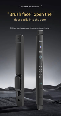 Glomarket reconnaissance faciale 3D Tuya Wifi Fermeture de porte coulissante en aluminium Fermeture à glissière imperméable à l'eau Impression digitale intelligente Fermeture de porte en verre