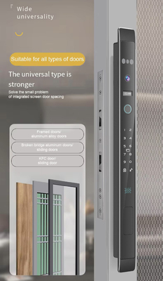 Glomarket Fermeture automatique 3D avec caméra de sécurité Biométrique porte coulissante d'empreintes digitales Tuya Fermeture de porte intelligente