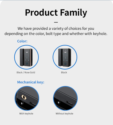 Glomarket Wifi Tuya App Remote Control Smart Impression digitale Fermeture de porte en verre Carte de verrouillage Mot de passe Face déverrouillage Pour pousser Porte coulissante