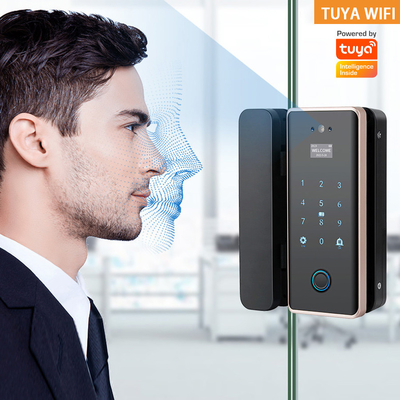 Glomarket Wifi Tuya App Remote Control Smart Impression digitale Fermeture de porte en verre Carte de verrouillage Mot de passe Face déverrouillage Pour pousser Porte coulissante
