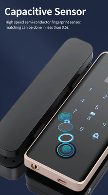 Glomarket Wifi Tuya App Remote Control Smart Impression digitale Fermeture de porte en verre Carte de verrouillage Mot de passe Face déverrouillage Pour pousser Porte coulissante