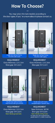 Glomarket Wifi Tuya App Remote Control Smart Impression digitale Fermeture de porte en verre Carte de verrouillage Mot de passe Face déverrouillage Pour pousser Porte coulissante