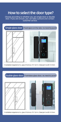 Glomarket Tuya Smart reconnaissance faciale 3D verrouillage de porte en verre Wifi Empreinte digitale Carte de passe Verrouillage électronique de porte en verre Pour le bureau