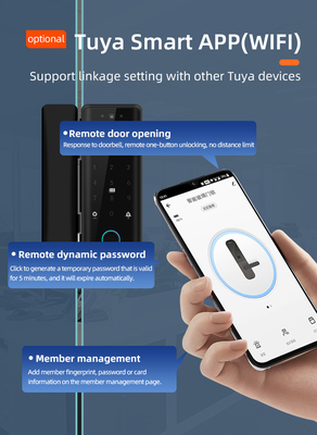 Glomarket Tuya Smart reconnaissance faciale 3D verrouillage de porte en verre Wifi Empreinte digitale Carte de passe Verrouillage électronique de porte en verre Pour le bureau