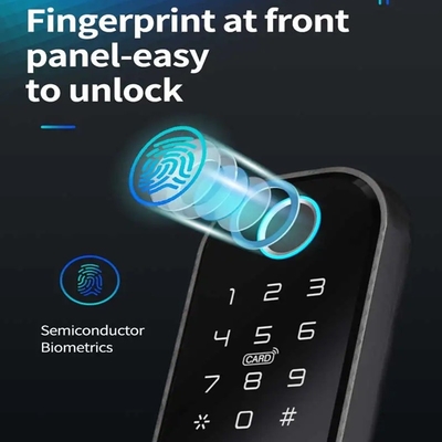 Glomarket Smart Home étanche à l'eau Smart Electric Rim Lock avec Tuya APP Control WIFI Porte de porte extérieure Smart Lock empreinte digitale