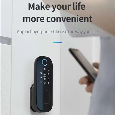 Glomarket Smart Home étanche à l'eau Smart Electric Rim Lock avec Tuya APP Control WIFI Porte de porte extérieure Smart Lock empreinte digitale
