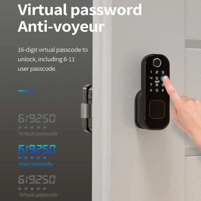 Glomarket Smart Home étanche à l'eau Smart Electric Rim Lock avec Tuya APP Control WIFI Porte de porte extérieure Smart Lock empreinte digitale