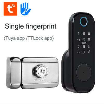 Glomarket Appartement Tuya Fermeture de porte intelligente Anti-vol Numérique Mot de passe Ttlock App Contrôle Porte double Smart Rim Fermeture d'empreintes digitales