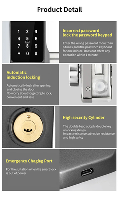 Glomarket Tuya étanche à l'eau numérique TTLock Déverrouillage à distance Double-faces d'empreintes digitales Smart Lock