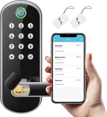 Glomarket Sécurité de la maison intelligente Verrouillage numérique Tuya Wifi sans clé empreinte digitale Biométrique Verrouillage de porte intelligent