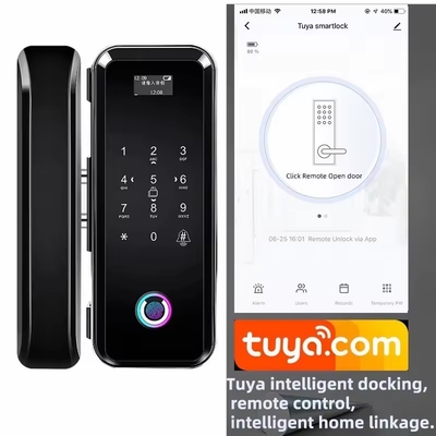 Glomarket Smart Tuya Wifi verrouillage de porte en verre empreinte digitale clavier verrouillage de mot de passe connexion intelligente déverrouillage à distance
