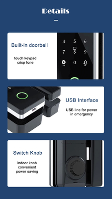 Glomarket Tuya Fermeture de porte en verre intelligente Biométrique d'empreintes digitales BLE Fermeture électronique intelligente Pour bureau Porte en verre