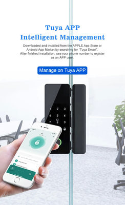 Glomarket Tuya Fermeture de porte en verre intelligente Biométrique d'empreintes digitales BLE Fermeture électronique intelligente Pour bureau Porte en verre