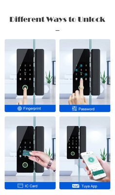 Glomarket Tuya Fermeture de porte en verre intelligente Biométrique d'empreintes digitales BLE Fermeture électronique intelligente Pour bureau Porte en verre