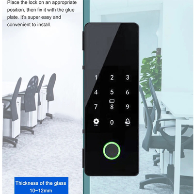 Glomarket Tuya Fermeture de porte en verre intelligente Biométrique d'empreintes digitales BLE Fermeture électronique intelligente Pour bureau Porte en verre