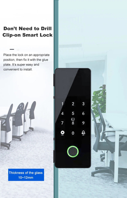Glomarket Tuya Fermeture de porte en verre intelligente Biométrique d'empreintes digitales BLE Fermeture électronique intelligente Pour bureau Porte en verre