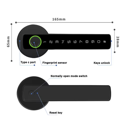 Glomarket Tuya Ble Serrure intelligente Sécurité électronique sans clé Serrure à poignée de porte intelligente Serrure de chambre intérieure