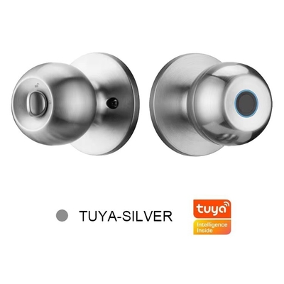 Glomarket en gros Fermeture à bouton à bille ronde intelligente sans clé Smart Door Handle Lock Tuya App Control Fermeture à porte à empreinte digitale intelligente