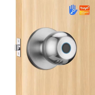 Glomarket en gros Fermeture à bouton à bille ronde intelligente sans clé Smart Door Handle Lock Tuya App Control Fermeture à porte à empreinte digitale intelligente