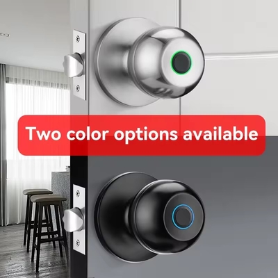Glomarket en gros Fermeture à bouton à bille ronde intelligente sans clé Smart Door Handle Lock Tuya App Control Fermeture à porte à empreinte digitale intelligente