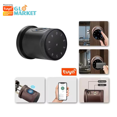 Glomarket Nouveau style Tuya App Control Fermeture à clef Smart Porte empreinte digitale Mot de passe Maison Hôtel Appartement Fermeture électronique Smart Door Knob