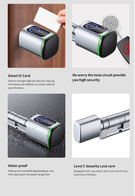 Glomarket Home Smart Door Lock Ttlock Smart Impression digitale carte clé déverrouillage cylindre réglable Euro Smart Lock Tuya App Fermeture de porte