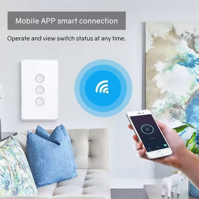 Tuya US Wifi /Zigbee verre trempé bouton concave tactile commutateur de lumière 1/2/3/4 Gang Wifi Wall