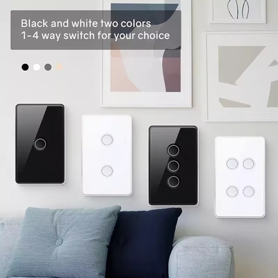 Tuya US Wifi /Zigbee verre trempé bouton concave tactile commutateur de lumière 1/2/3/4 Gang Wifi Wall