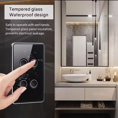 Tuya US Wifi /Zigbee verre trempé bouton concave tactile commutateur de lumière 1/2/3/4 Gang Wifi Wall