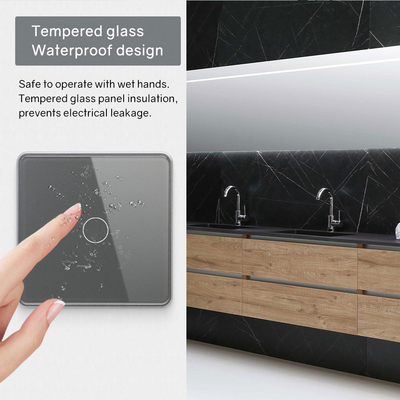 Glomarket Smart UE/Royaume-Uni 1-4Gang Wall Switch WIFI/Zigbee Panneau en verre Commutateur lumineux Tuya Commutateur intelligent avec Google Alexa