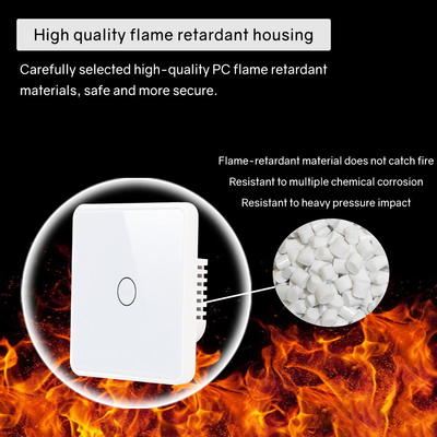 Glomarket Smart UE/Royaume-Uni 1-4Gang Wall Switch WIFI/Zigbee Panneau en verre Commutateur lumineux Tuya Commutateur intelligent avec Google Alexa